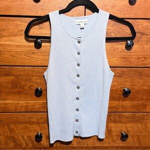 Calvin Klein Jeans Light Blue Button-Front Tank Top